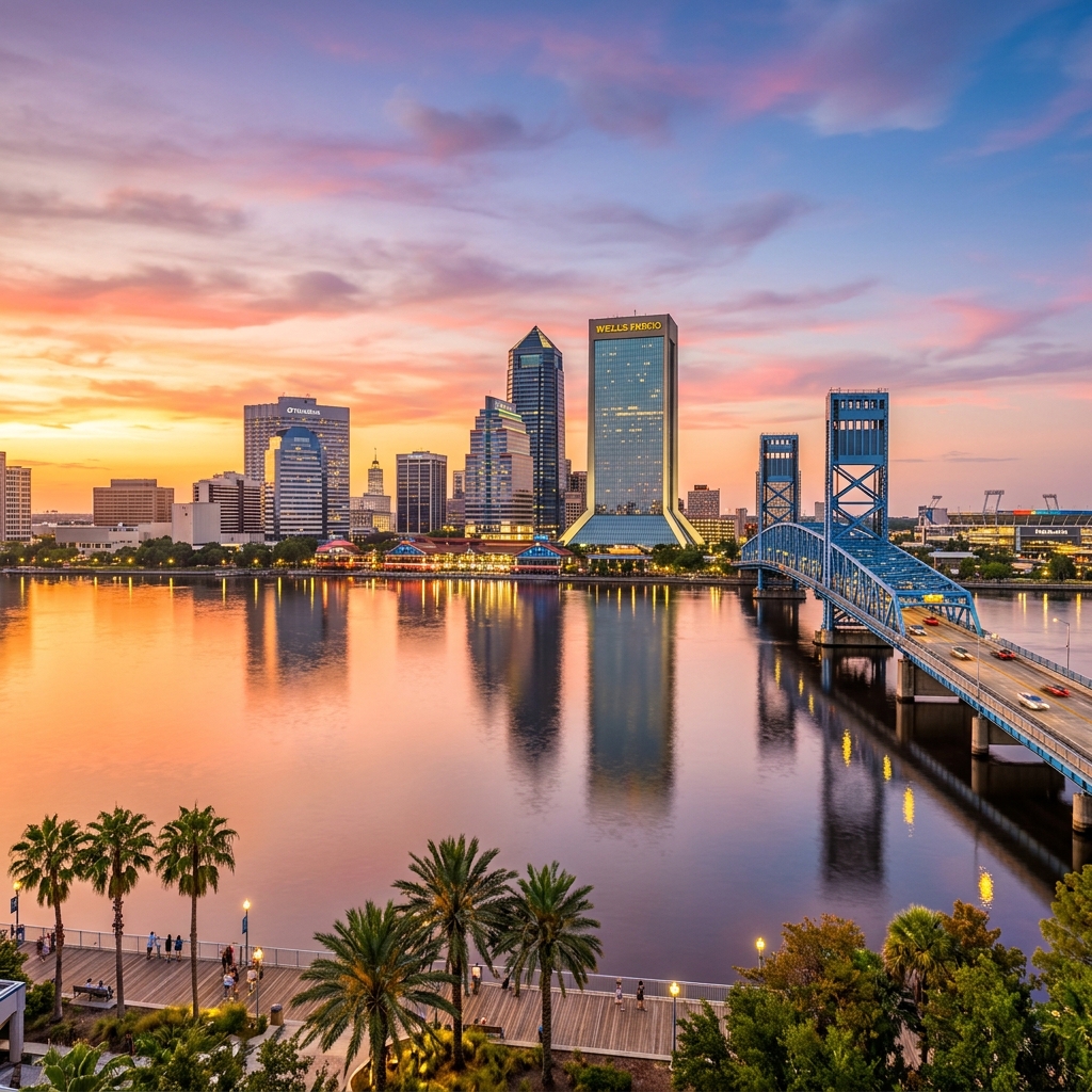 Jacksonville, Florida downtown skyline — Mere Benefits home state